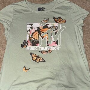 MTV Butterfly Graphic Tee in Light Green